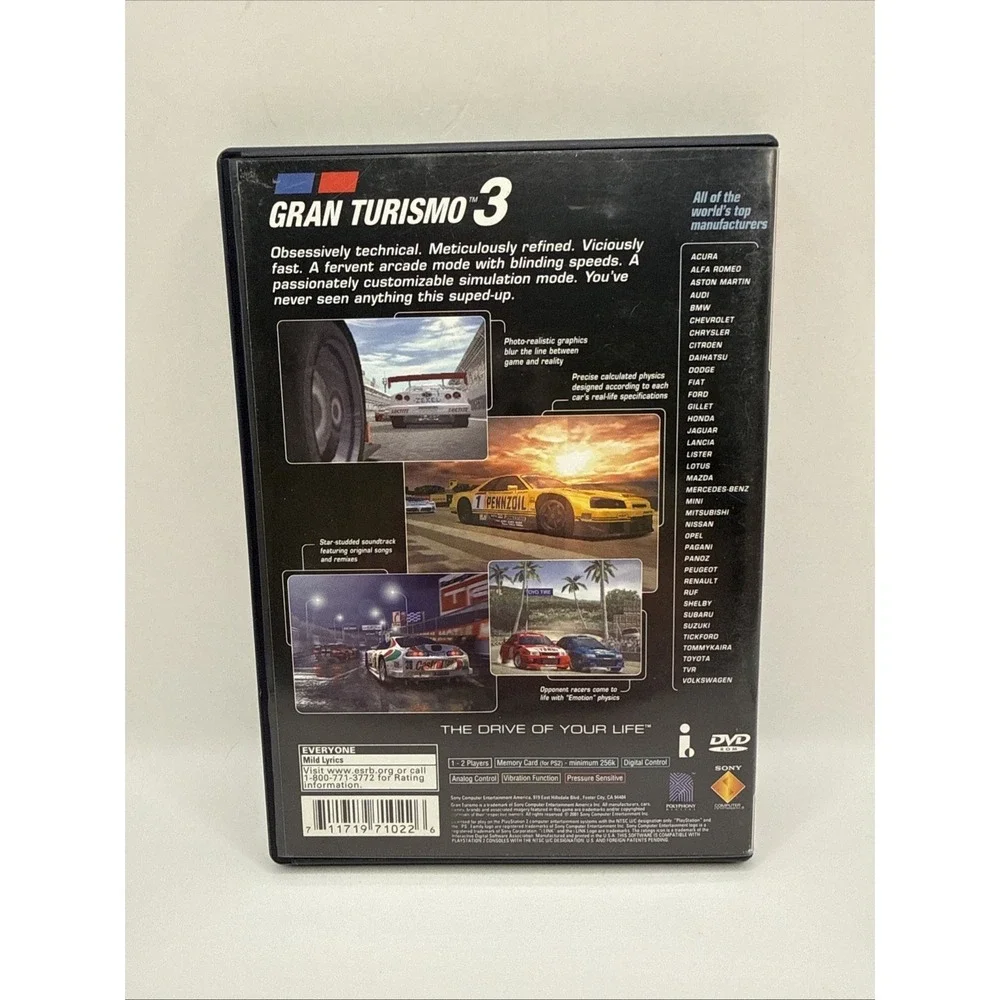 Gran Turismo 3 - Sony PlayStation‎ 2. No Manual.